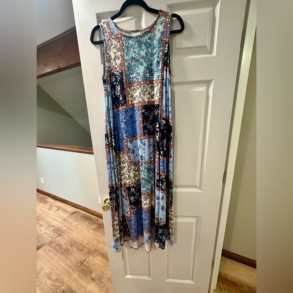 J. Jill Blue and Black Sleeveless Sundress - Picture 1 of 6